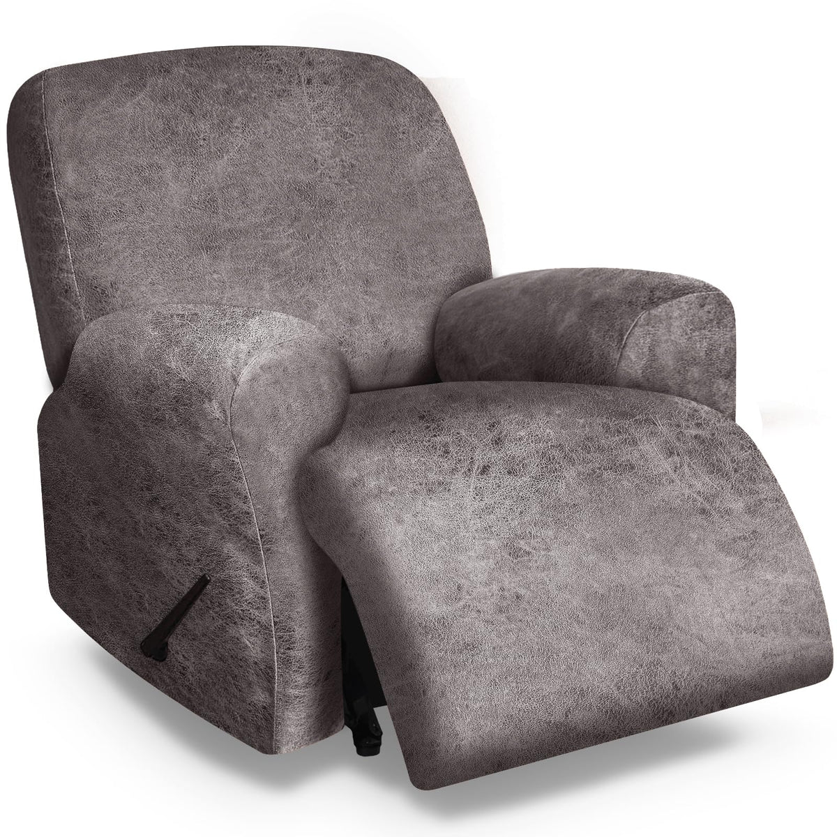 molasofa Leather Like Additional Recliner Console Cover for Reclining Loveseat Covers Stretch Jacquard Middle Consolefor Recliner Couch(Dark Brown)