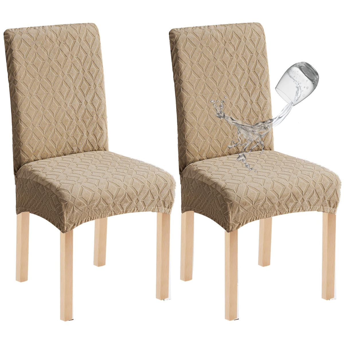 Genina Waterproof Dining Chair Covers Set of 4, Stretch Chair Slipcovers
