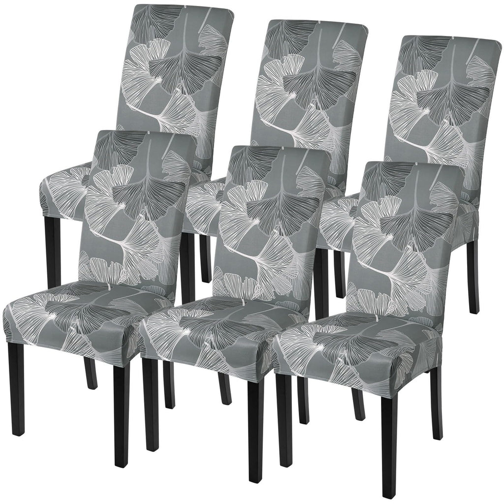 SearchI Chair Covers Slipcovers Set of 4, Spandex Super Fit Stretch Removable Washable Kitchen Parsons Protector for Dining Room,Hotel,Ceremony,Beige+Flowers