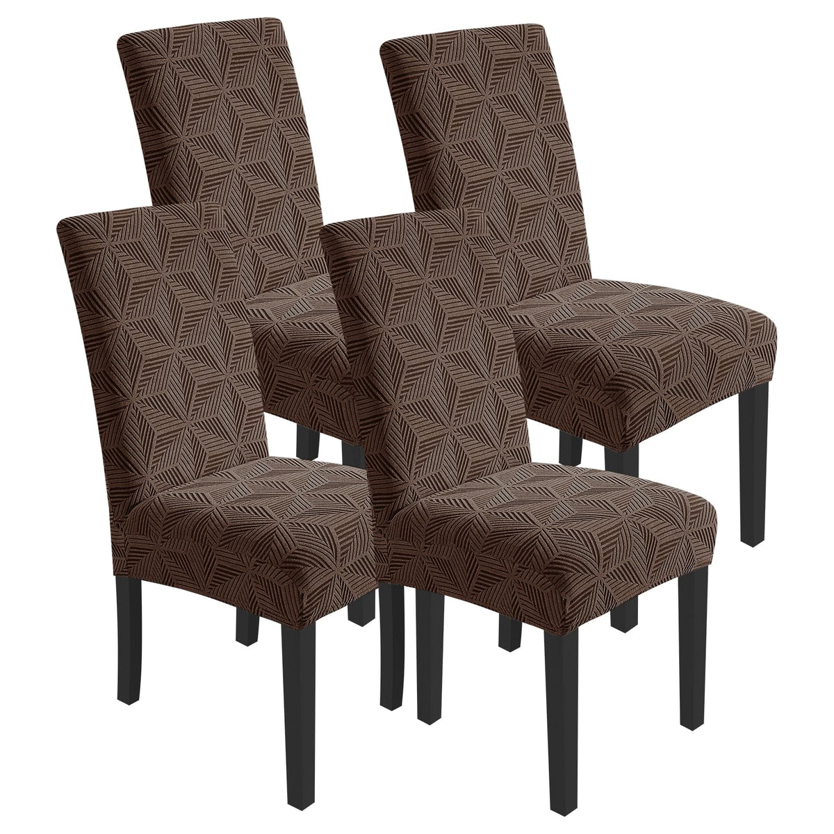 YEMYHOM 2 Packs Latest Checkered Dining Chair Slipcover Parsons Chair Furniture Protector Stretch Chair Covers for Dining Room, Restaurant, Kitchen, Party (Light Gray)