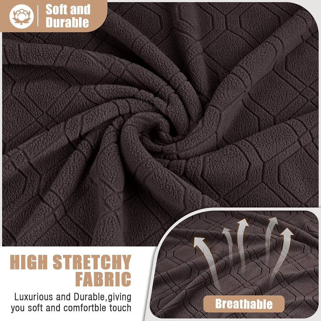 VANSOFY Stretch Recliner Loveseat Cover with Middle Console, Chocolate
