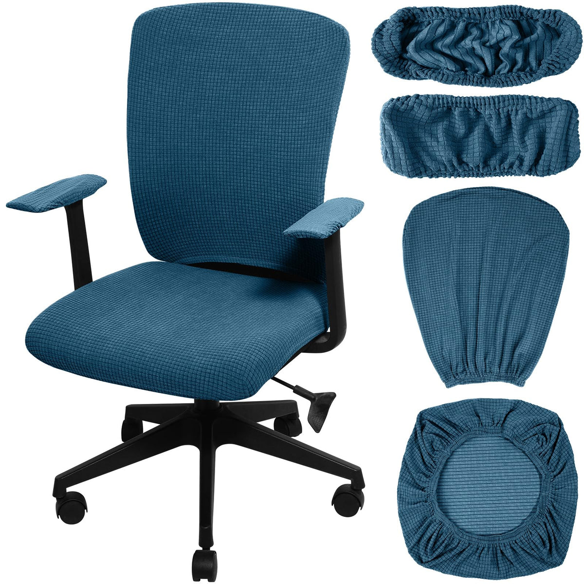 Tallew 4 Pcs Office Chair Covers Stretchable Armrest Seat,XL,Pea Green