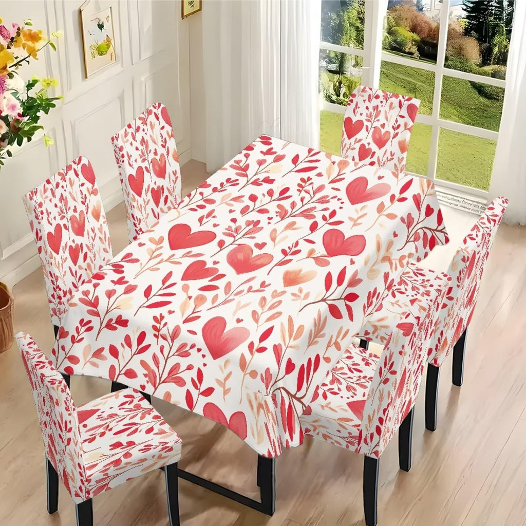 ZDCUSTOM Vintage Table and Chair Covers for Parties Stylish Dining Chairs Cover Washable Cozy Tablecloths Rectangular for Home Party Weeding
