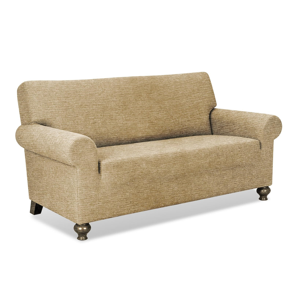 URBANLIFE 1-Piece Stretch Sofa Covers for 2 Cushion Couch, Dusk Blue Gray