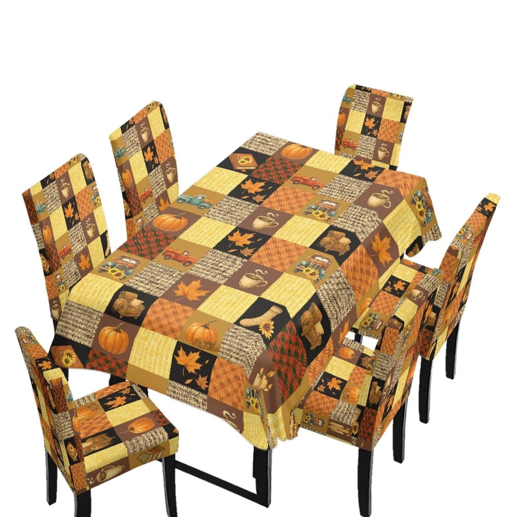 Maple Leaf Dining Table & Chair Cover Rectangle Dining Table Decor
