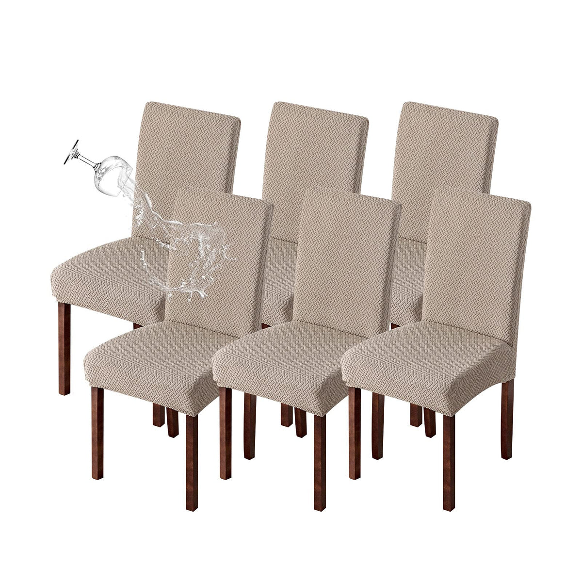 Genina Waterproof Chair Covers for Dining Room Chair Slipcovers Set of 4
