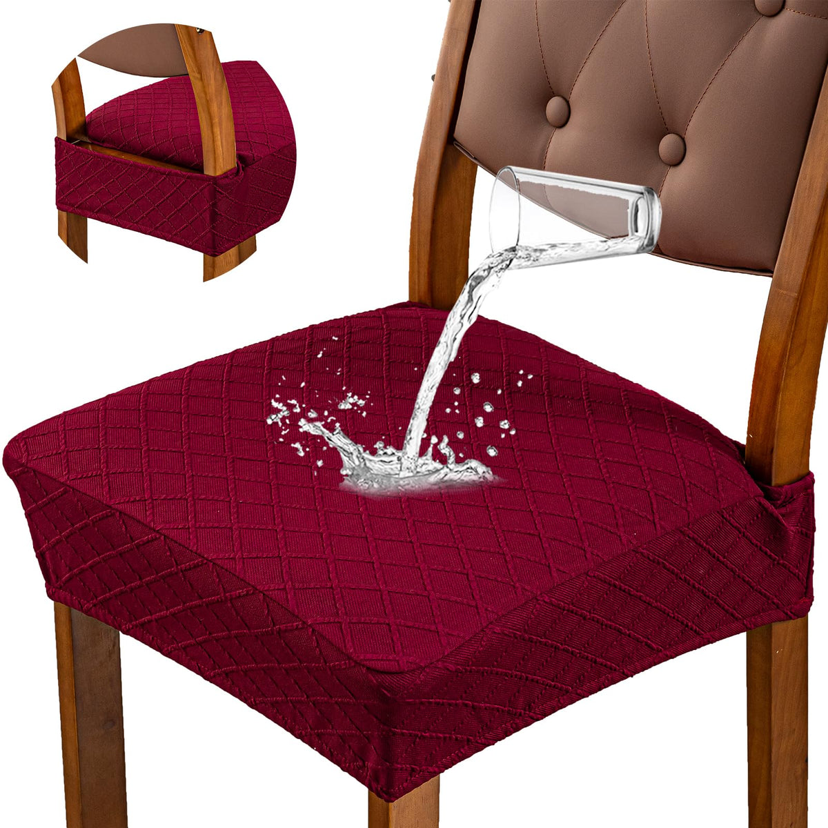 Genina Waterproof Seat Covers for Dining Room Chair Cushion Covers Set of 4