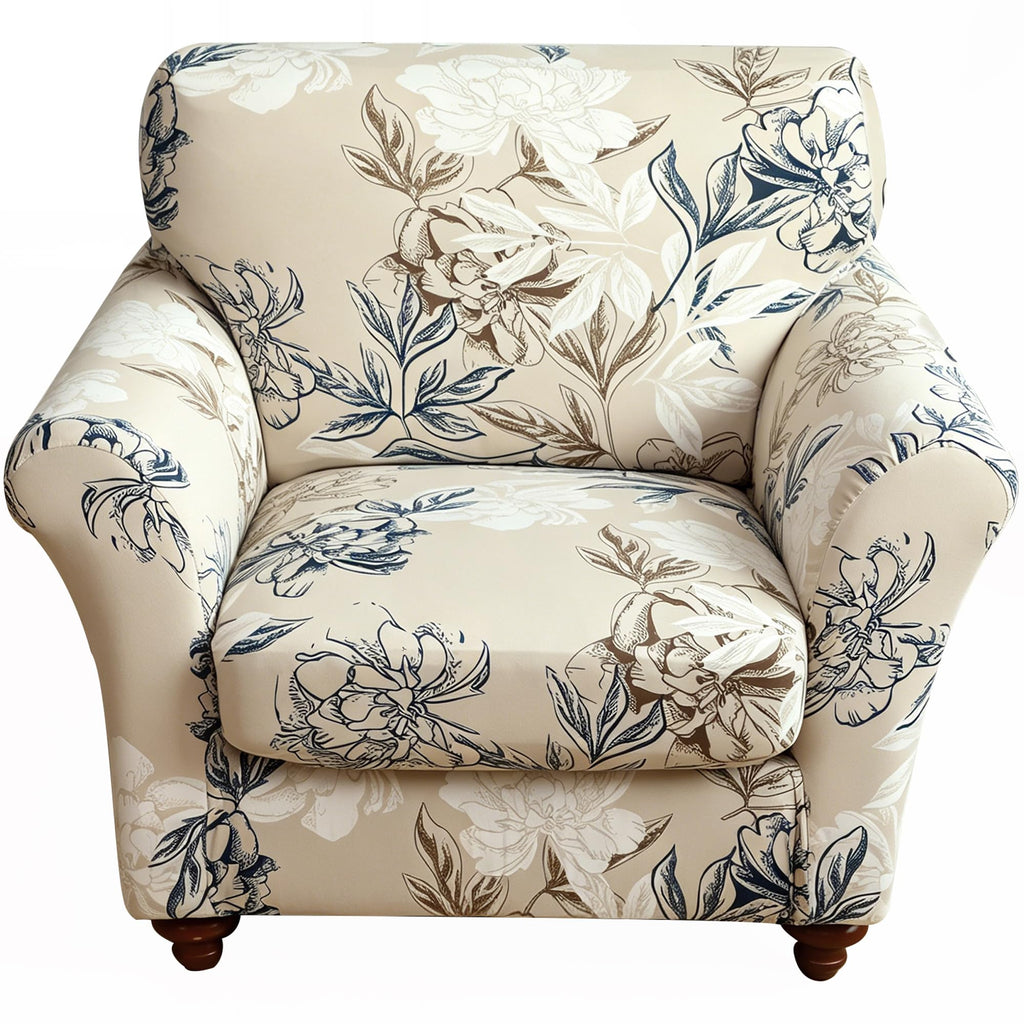 3 Pieces Sofa Covers for 2 Cushion Couch Velvet Embossing Camel Stretch Loveseat Couch Slipcovers with 2 Cushions Washable