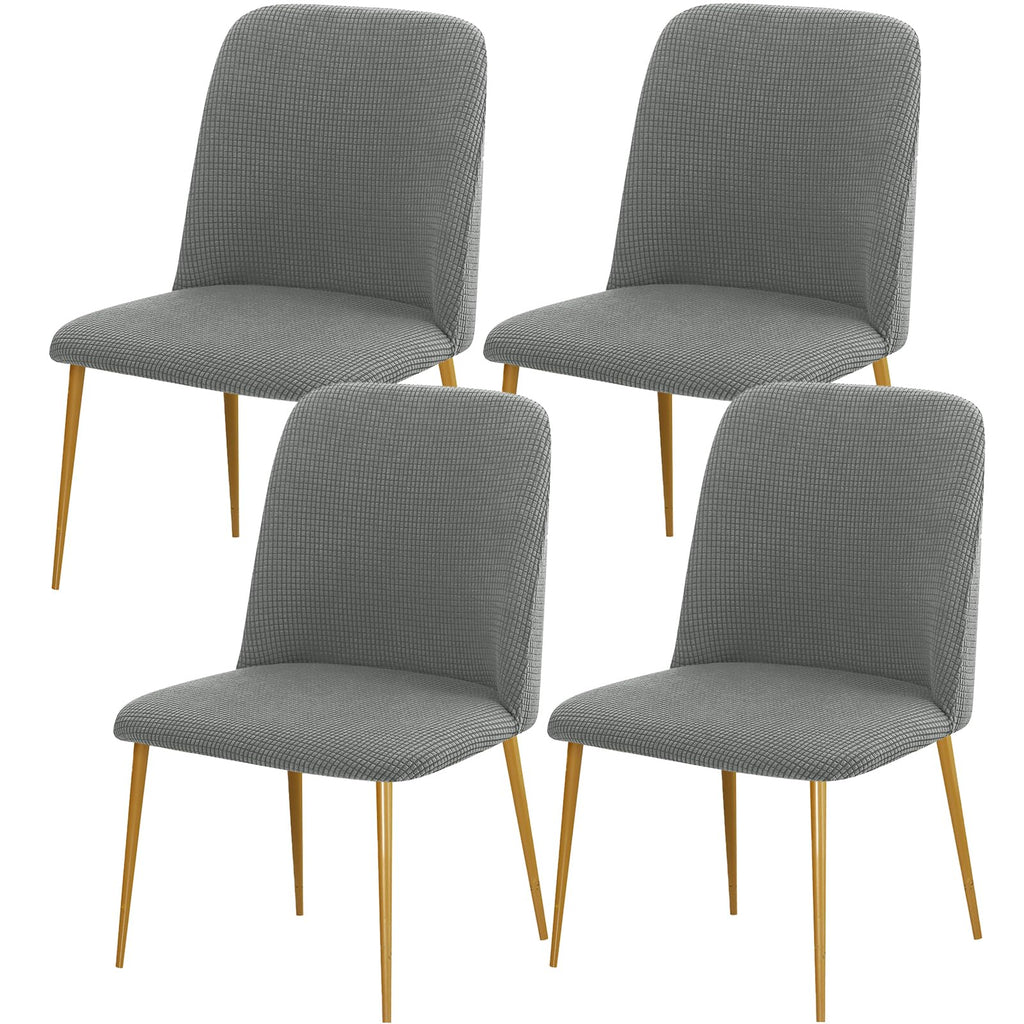 Gollense Curved Back Chair Covers for Dining Room, Mid Century Modern Chair Slipcovers, Semi Circle Back Chair Seat Protector for Kitchen Living Room (4, Beige)