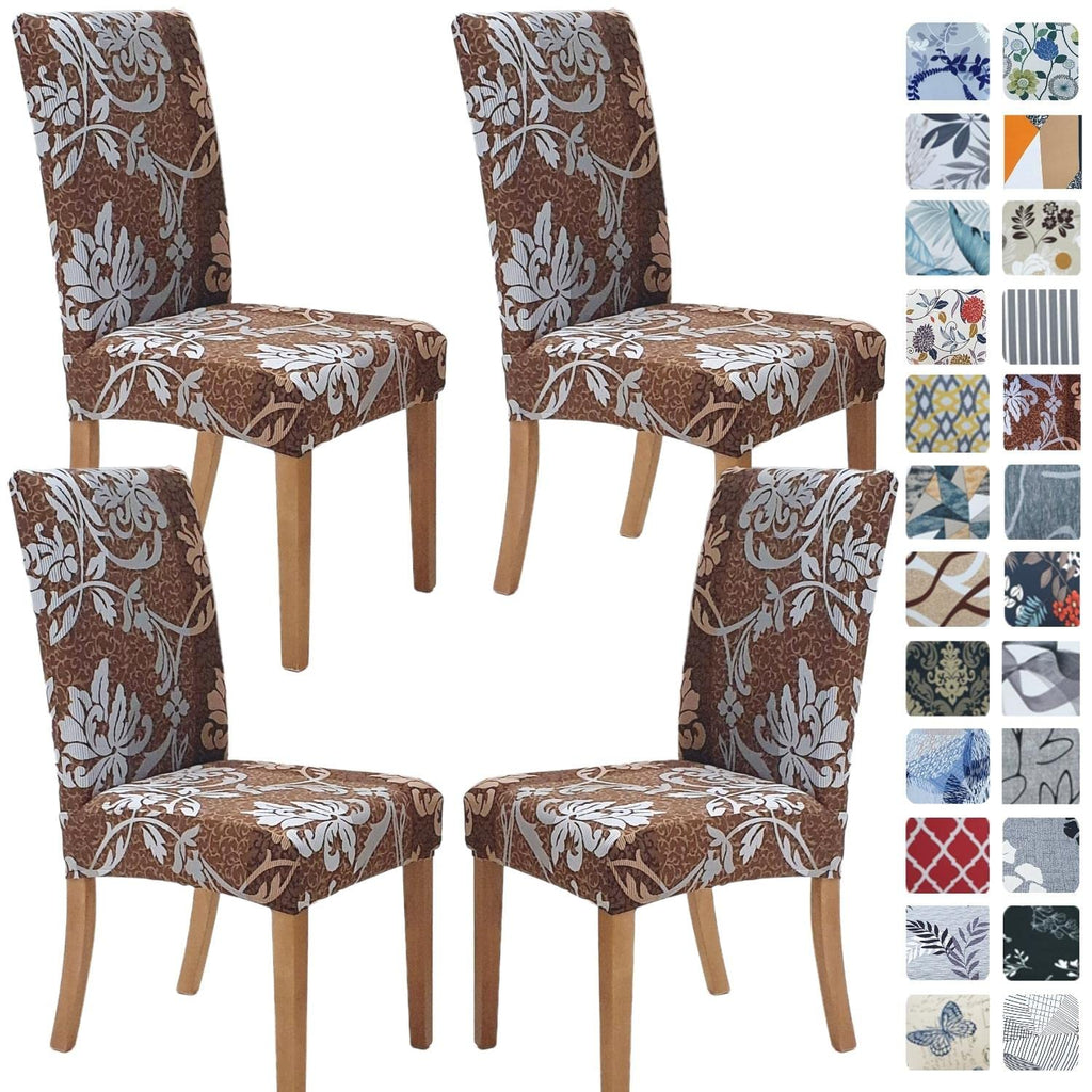 SPRINGRICO Chair Covers for Dining Room Set of 4, Stretch Dining Chair Cover, Washable Spandex Kitchen Parsons Chair Slipcovers, Removable Seat Protector for Home or Party (4 Pack, Lotus Gray)