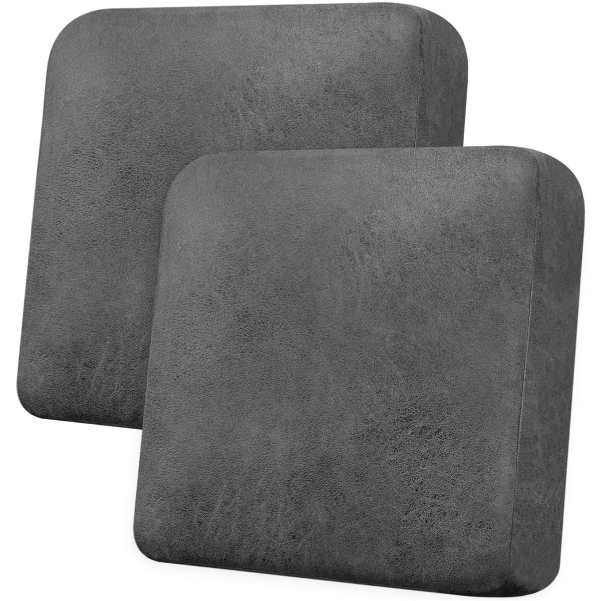 Loveseat Cushion Covers Leather-Look 2PC Stretch Love Seat Slipcover Sets for Living Room Individual Couch Seat Protector, Pet-Friendly, Non-Slip, Easy Fit - Coffee