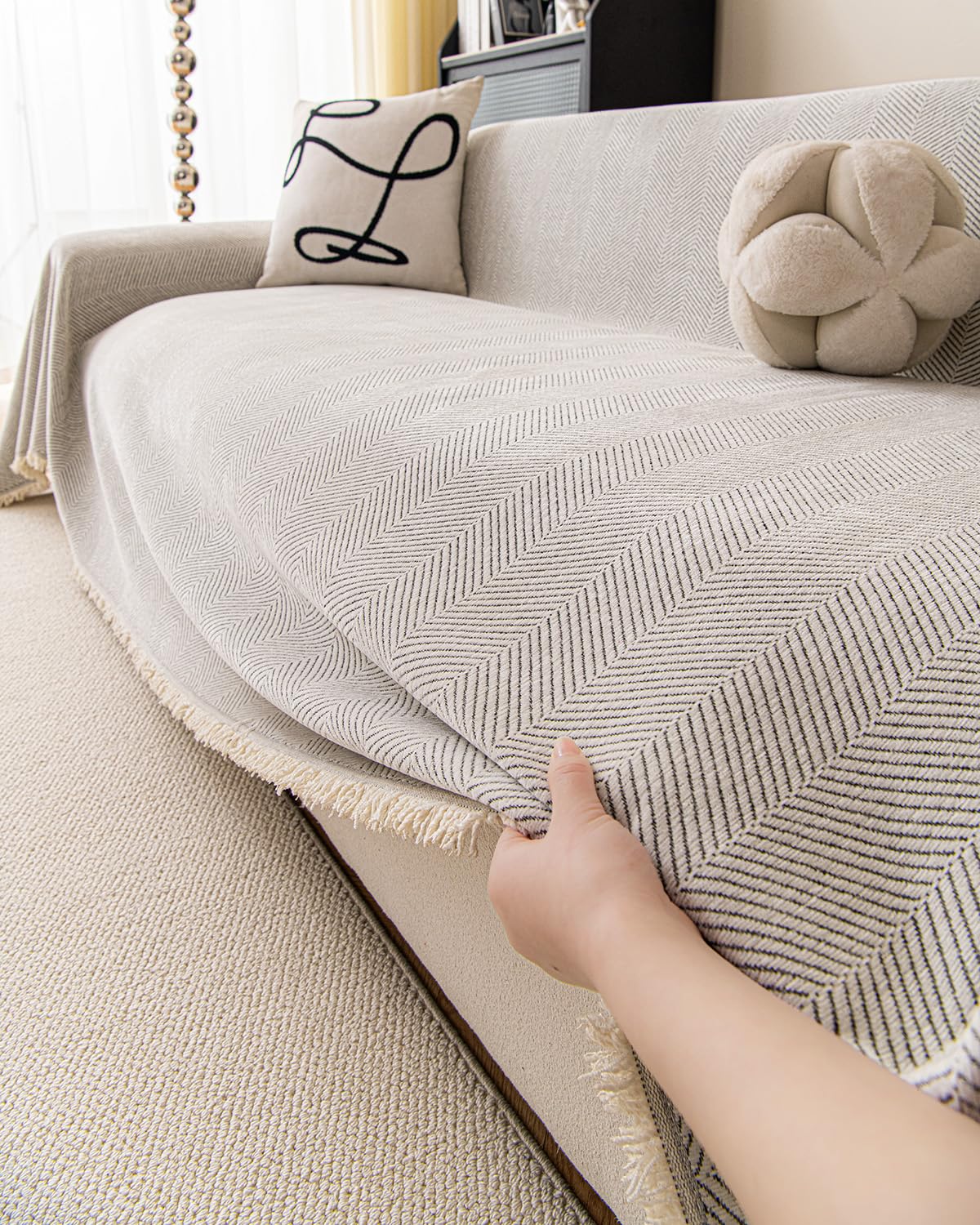 Erke Loveseat Cover Sheet Blanket, Machine Washable Non Slip Chenille Cushion Slipcover for Pets, 2-Seater Love seat Sofa Bed Chair Slip Covers Furniture Decor Protector