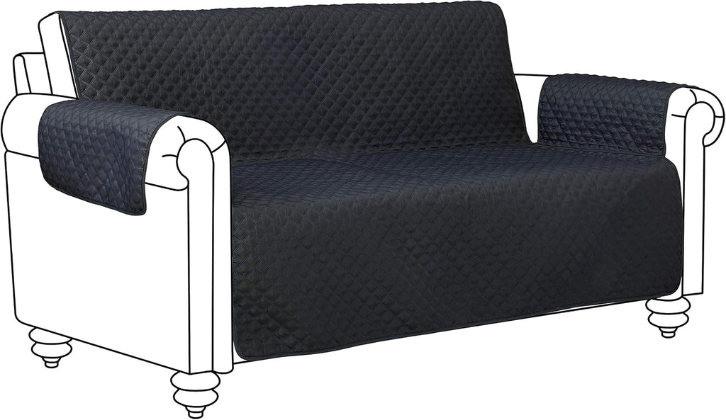 Classic Accessories Cover Bonanza Indoor Loveseat Slipcover, 54 x 21 x 25 inch, Black/Charcoal