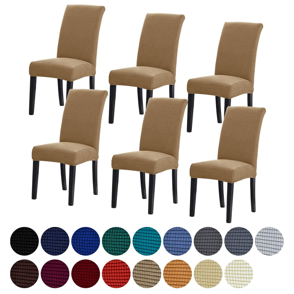 Stretch Chair Covers for Dining Room Set of 4, Removable Washable Dining Room Chair Covers, Dining Chair Slipcovers Seat Protector, Great for Home and Banquet Decor (Pureed Pumpkin, 4 Pack)