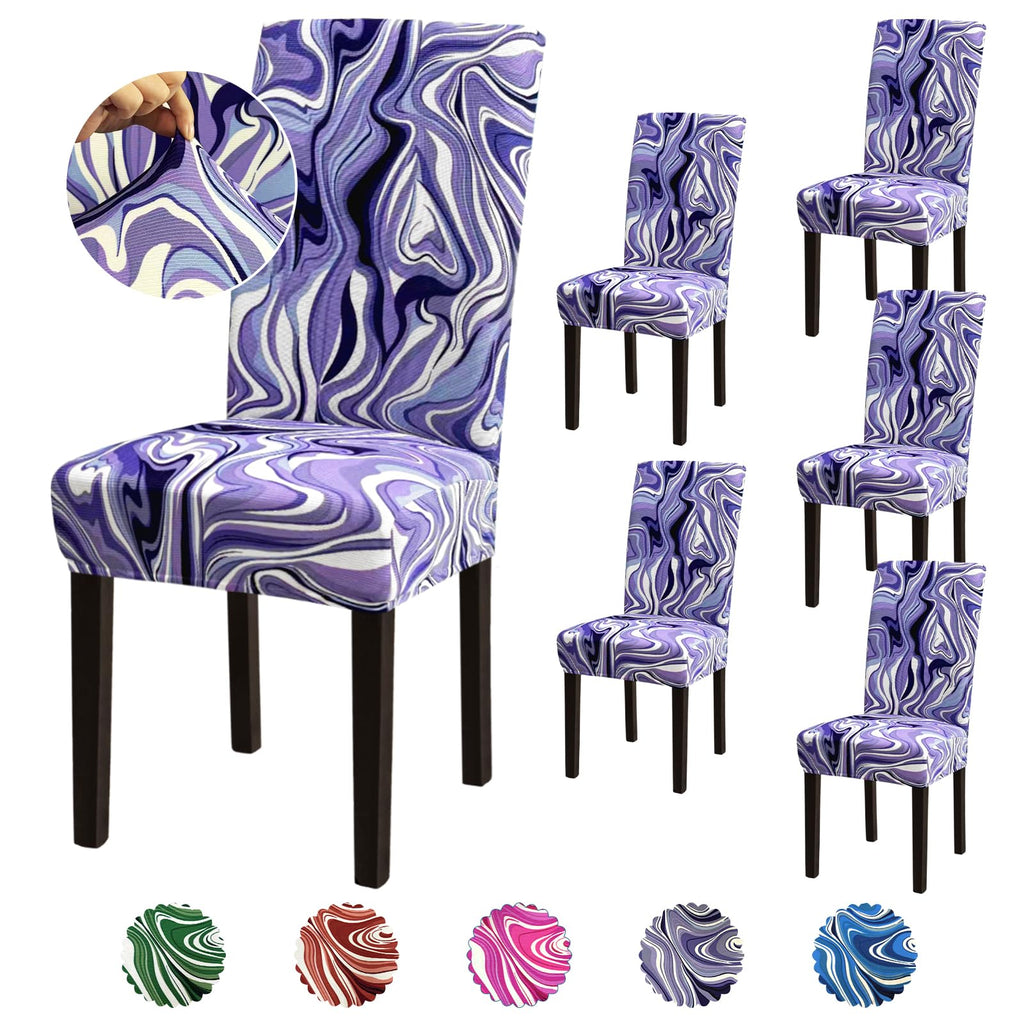 Stretch Dining Room Chair Covers Set of 6, Removable Washable Chair Covers for Dining Chairs,Dining Room, Hotel, Ceremony
