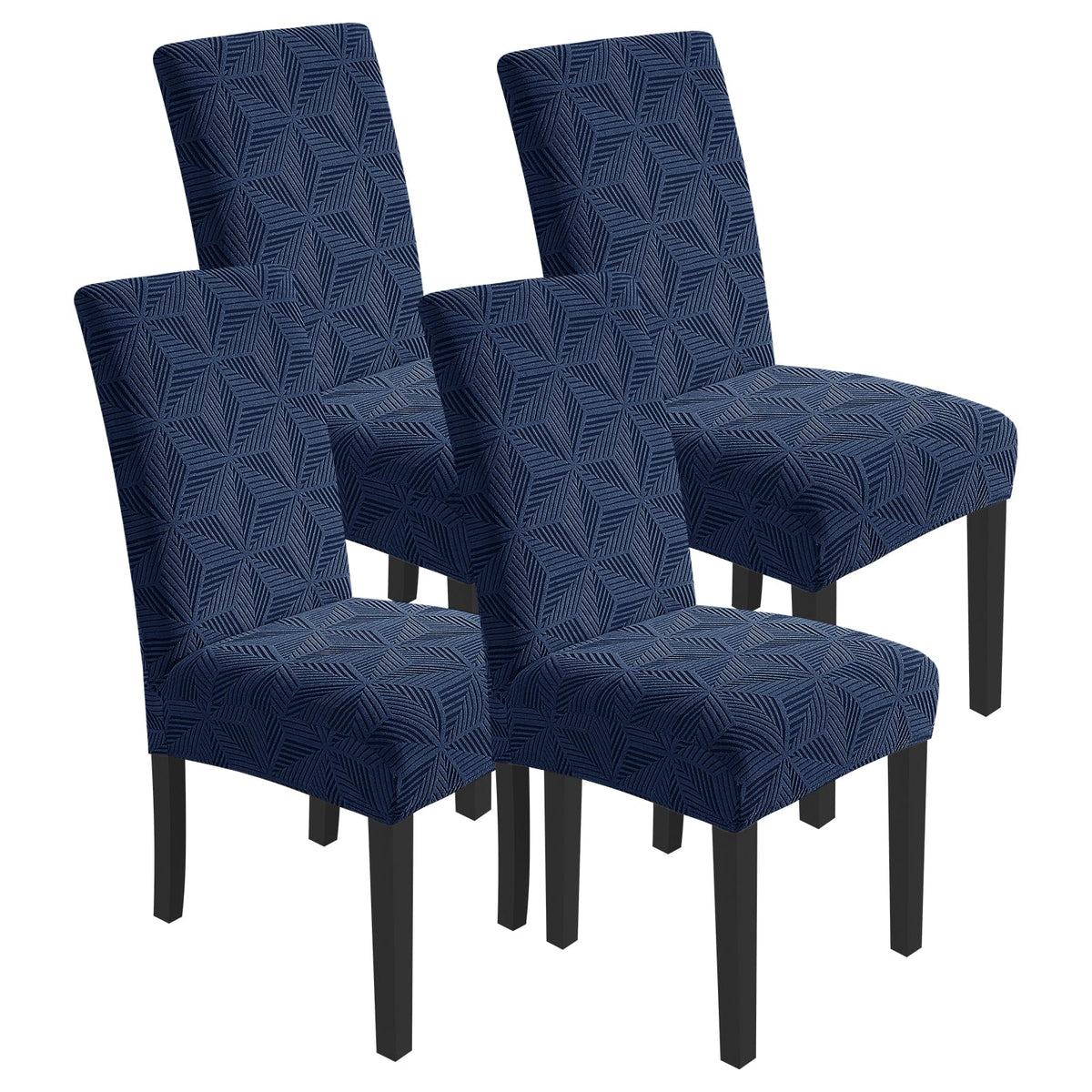 YEMYHOM 2 Packs Latest Checkered Dining Chair Slipcover Parsons Chair Furniture Protector Stretch Chair Covers for Dining Room, Restaurant, Kitchen, Party (Light Gray)
