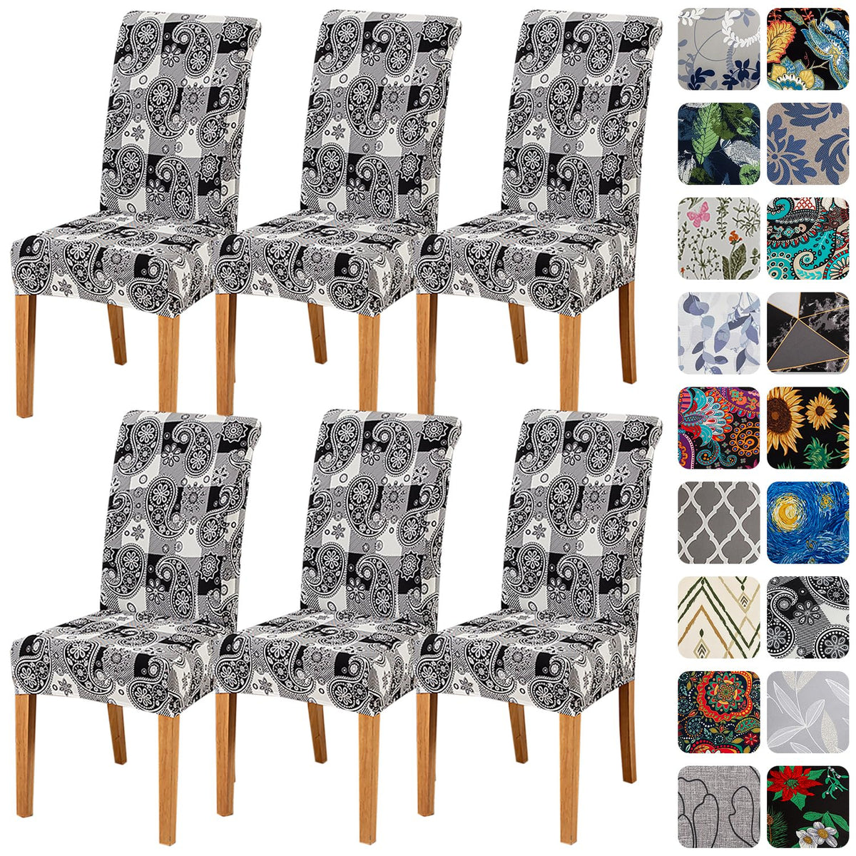 HZDHCLH Dining Chair Covers Set of 4 Stretch Chair Slipcovers Washable