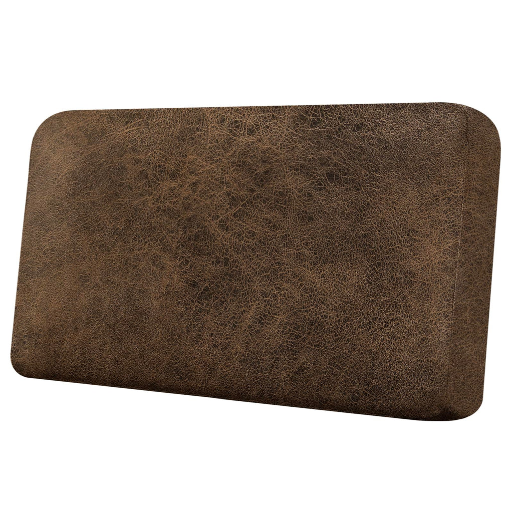Loveseat Cushion Covers Leather-Look 2PC Stretch Love Seat Slipcover Sets for Living Room Individual Couch Seat Protector, Pet-Friendly, Non-Slip, Easy Fit - Coffee