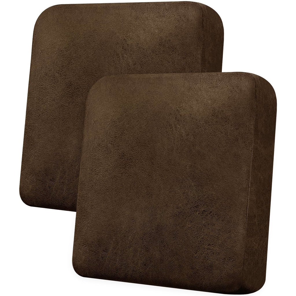 Loveseat Cushion Covers Leather-Look 2PC Stretch Love Seat Slipcover Sets for Living Room Individual Couch Seat Protector, Pet-Friendly, Non-Slip, Easy Fit - Coffee