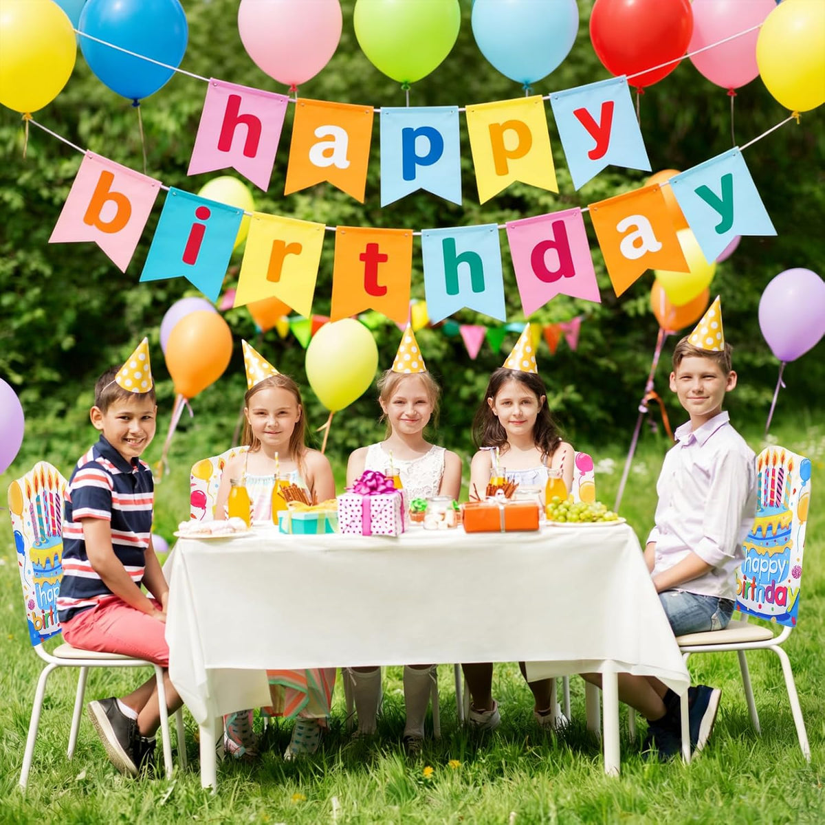 2 Pcs Happy Birthday Chair Cover for Classroom