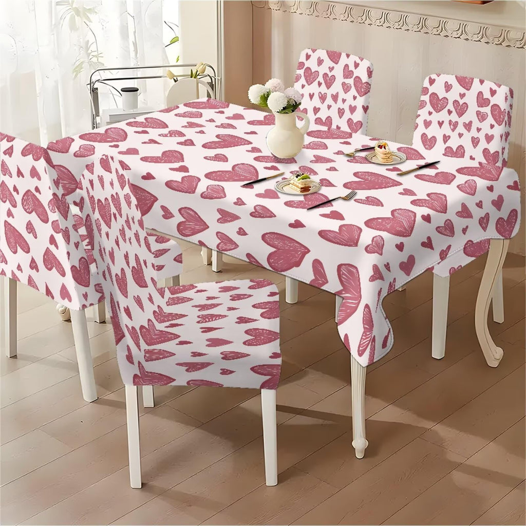 ZDCUSTOM St Patricks Day Table Cloth and Chair Cover Set of 4 Light Green Tablecloths Rectangular Clover Chair Covers for Dining Chairs Stain Resistant Decoration