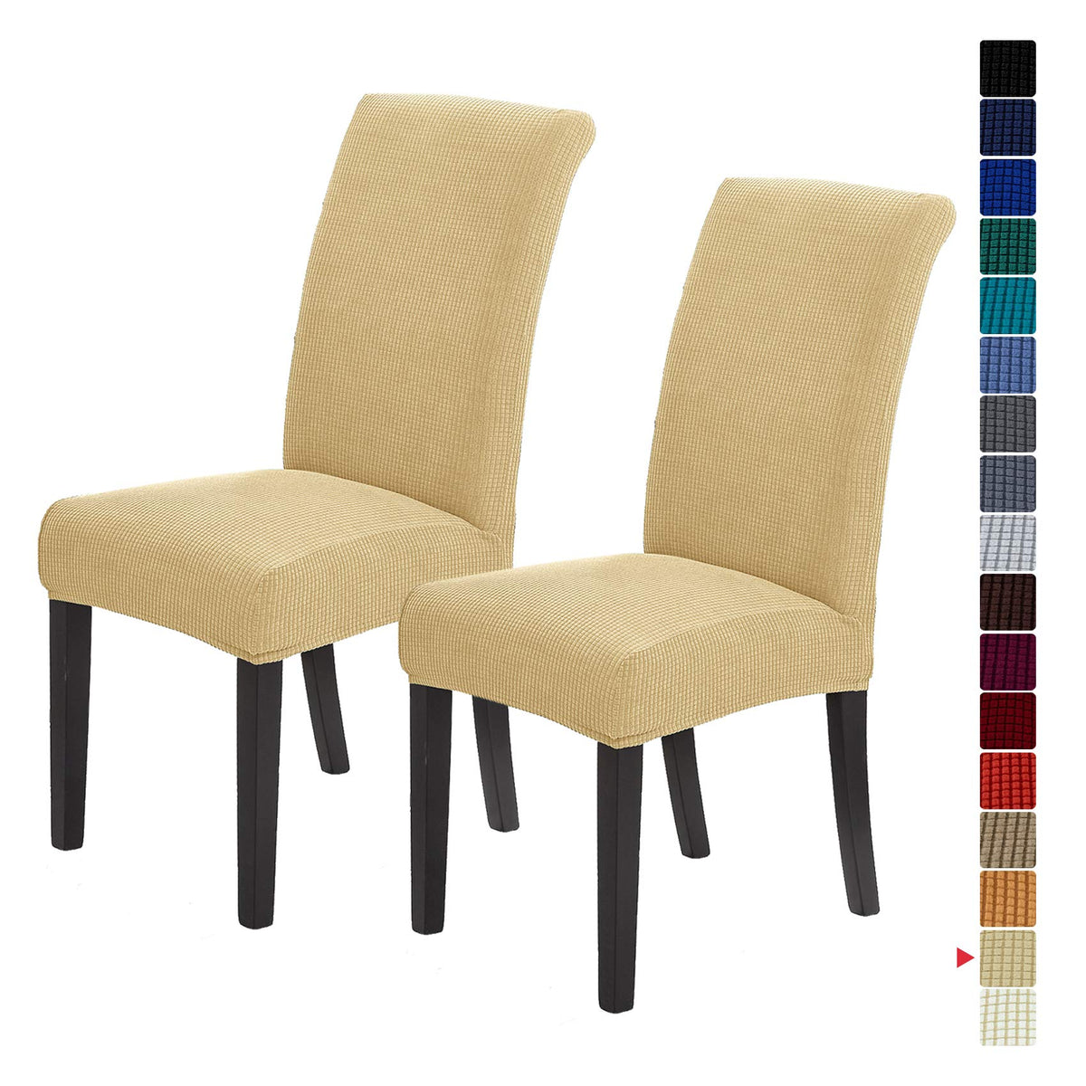Stretch Chair Covers for Dining Room Set of 4, Removable Washable Dining Room Chair Covers, Dining Chair Slipcovers Seat Protector, Great for Home and Banquet Decor (Pureed Pumpkin, 4 Pack)