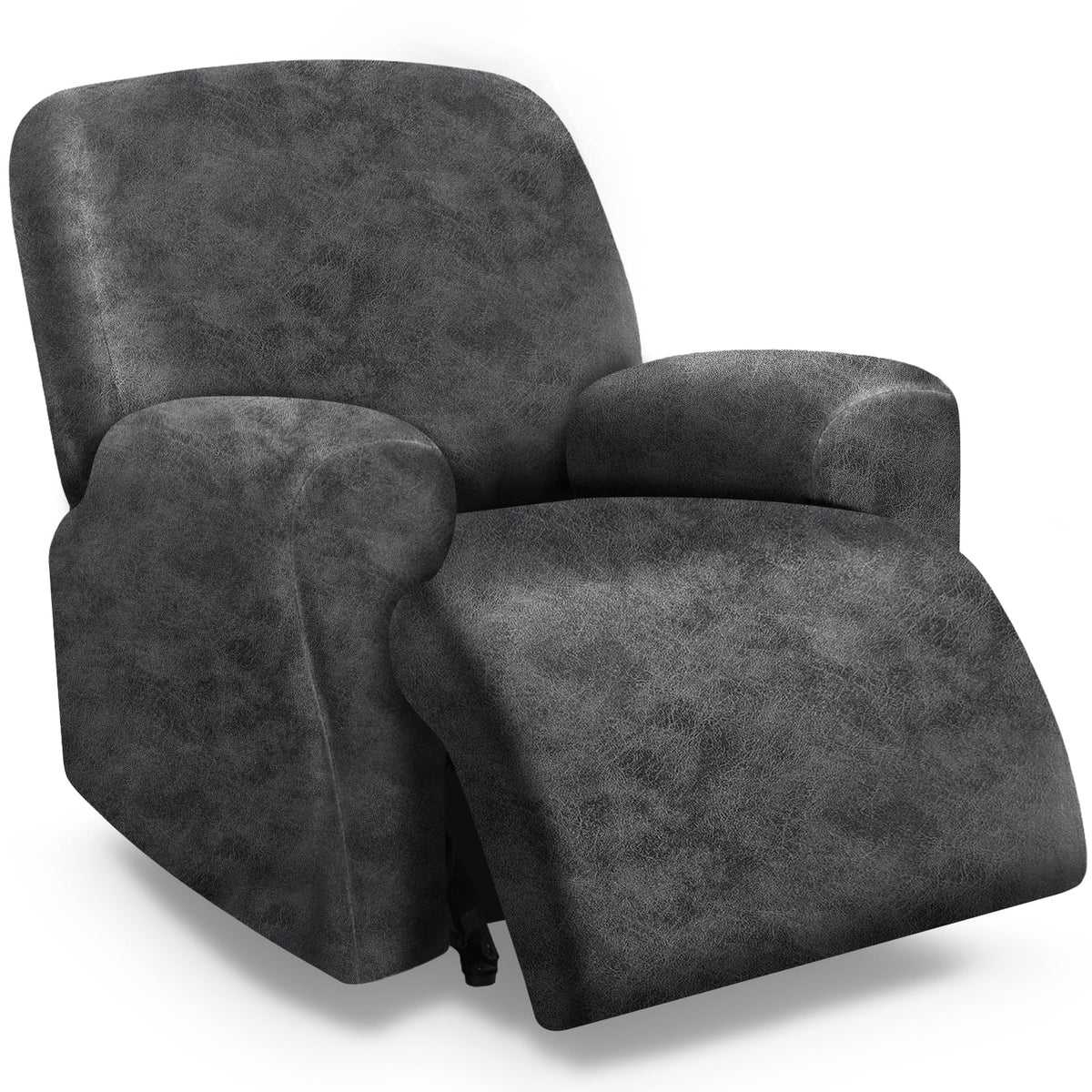 molasofa Leather Like Additional Recliner Console Cover for Reclining Loveseat Covers Stretch Jacquard Middle Consolefor Recliner Couch(Dark Brown)