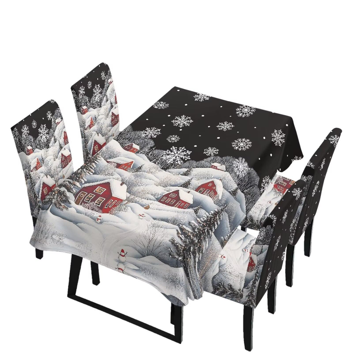 ZDCUSTOM Vintage Table Cloth and Chair Cover Set of 4 Sunflower Tablecloths Rectangular Elegant Chair Covers for Dining Chairs Stain Resistant Decoration
