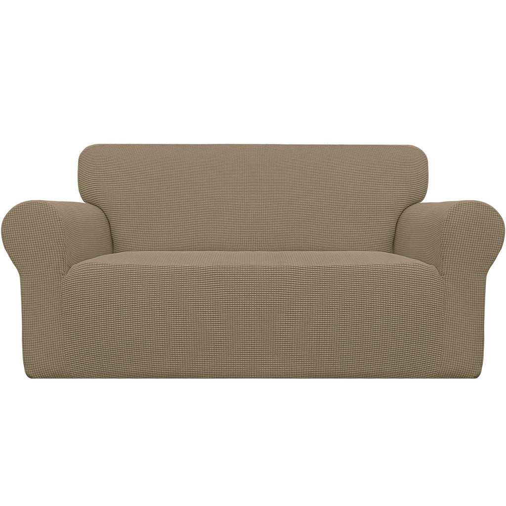 Easy-Going Stretch Loveseat Couch Covers Washable Cream