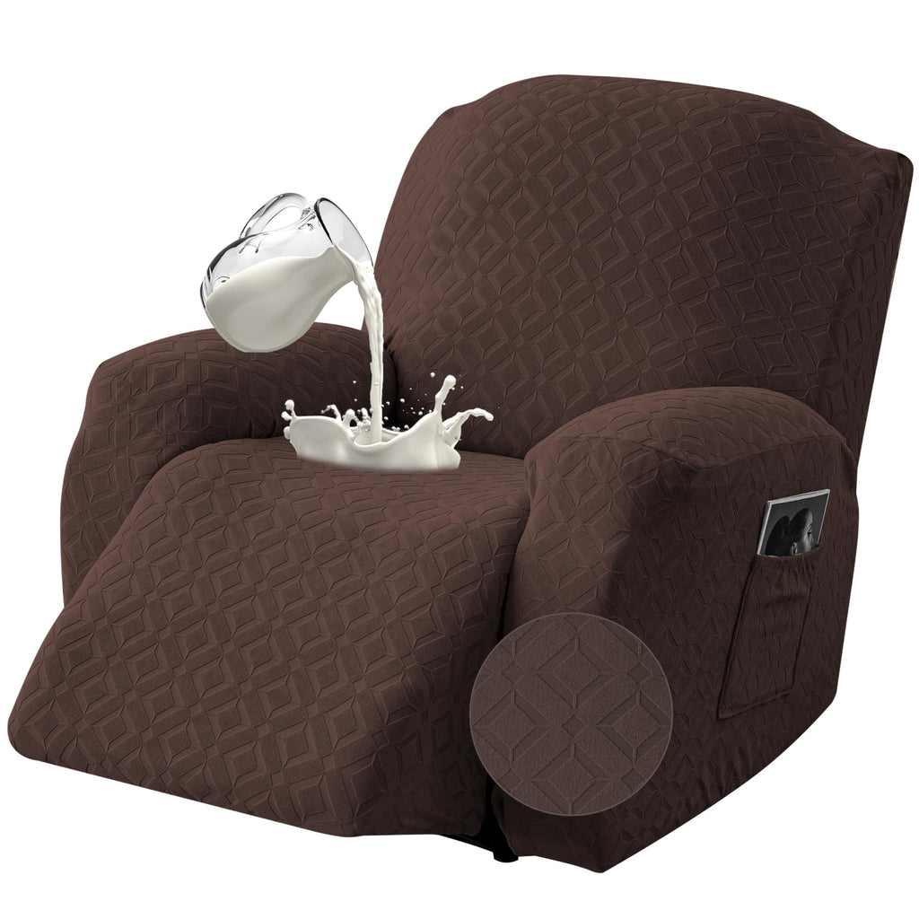 Genina Waterproof Recliner Loveseat Cover,2 Seat Couch Cover,Chocolate