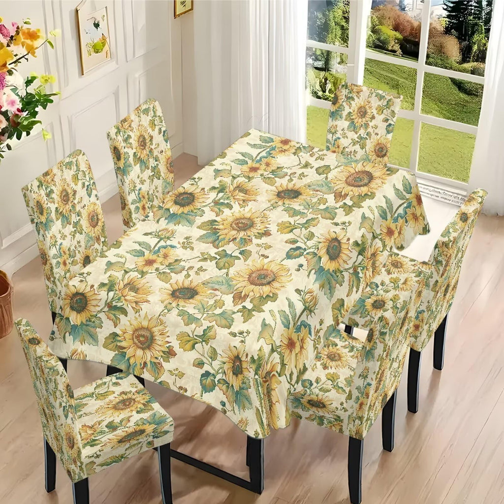 ZDCUSTOM St Patricks Day Table Cloth and Chair Cover Set of 4 Green Tablecloths Rectangular Festive Chair Covers for Dining Chairs St. Patrick’s Day Decoration