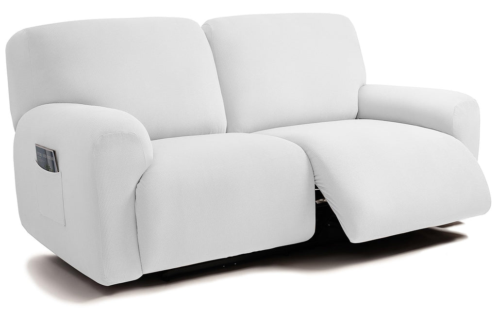 ULTICOR Jacquared Design, Reclining Loveseat Slipcover, 48" - 65" L, 2 Seat 6-Piece Recliner Cover, Washable (Retro Green)