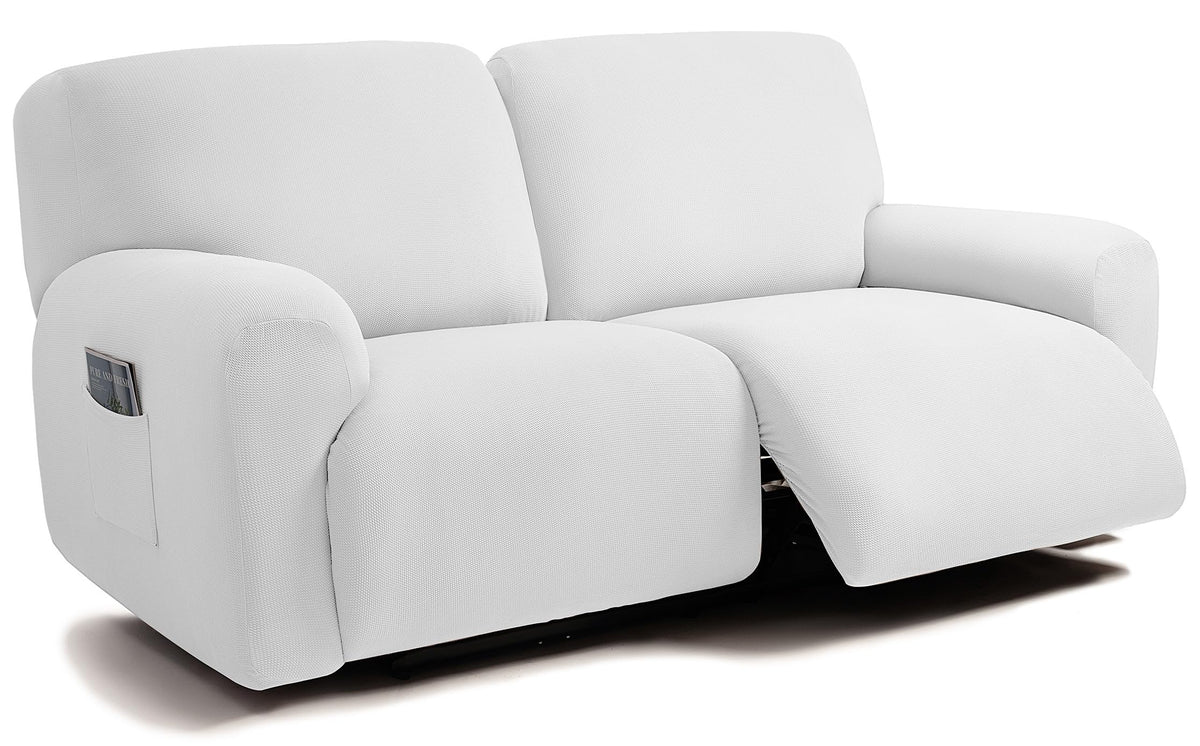 ULTICOR Jacquared Design, Reclining Loveseat Slipcover, 48" - 65" L, 2 Seat 6-Piece Recliner Cover, Washable (Retro Green)