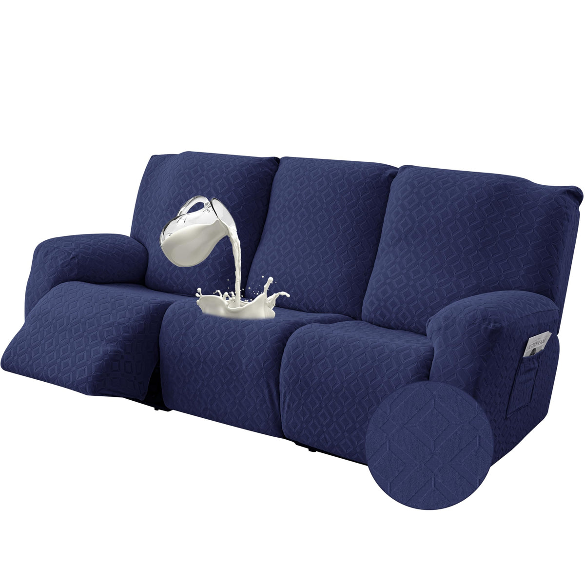 Genina Waterproof Recliner Loveseat Cover,2 Seat with Console,Dark Gray