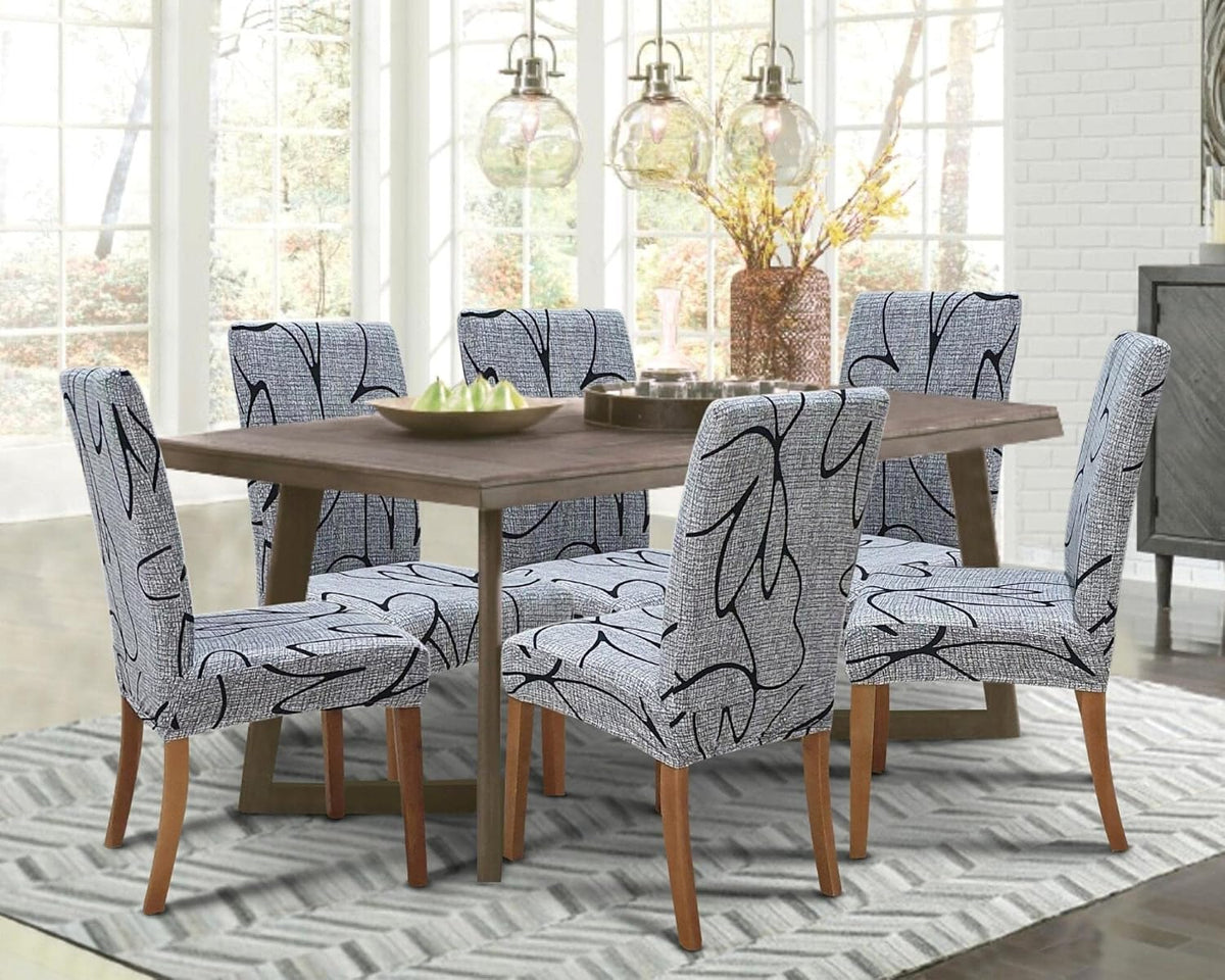 SPRINGRICO Chair Covers for Dining Room Set of 4, Stretch Dining Chair Cover, Washable Spandex Kitchen Parsons Chair Slipcovers, Removable Seat Protector for Home or Party (4 Pack, Lotus Gray)