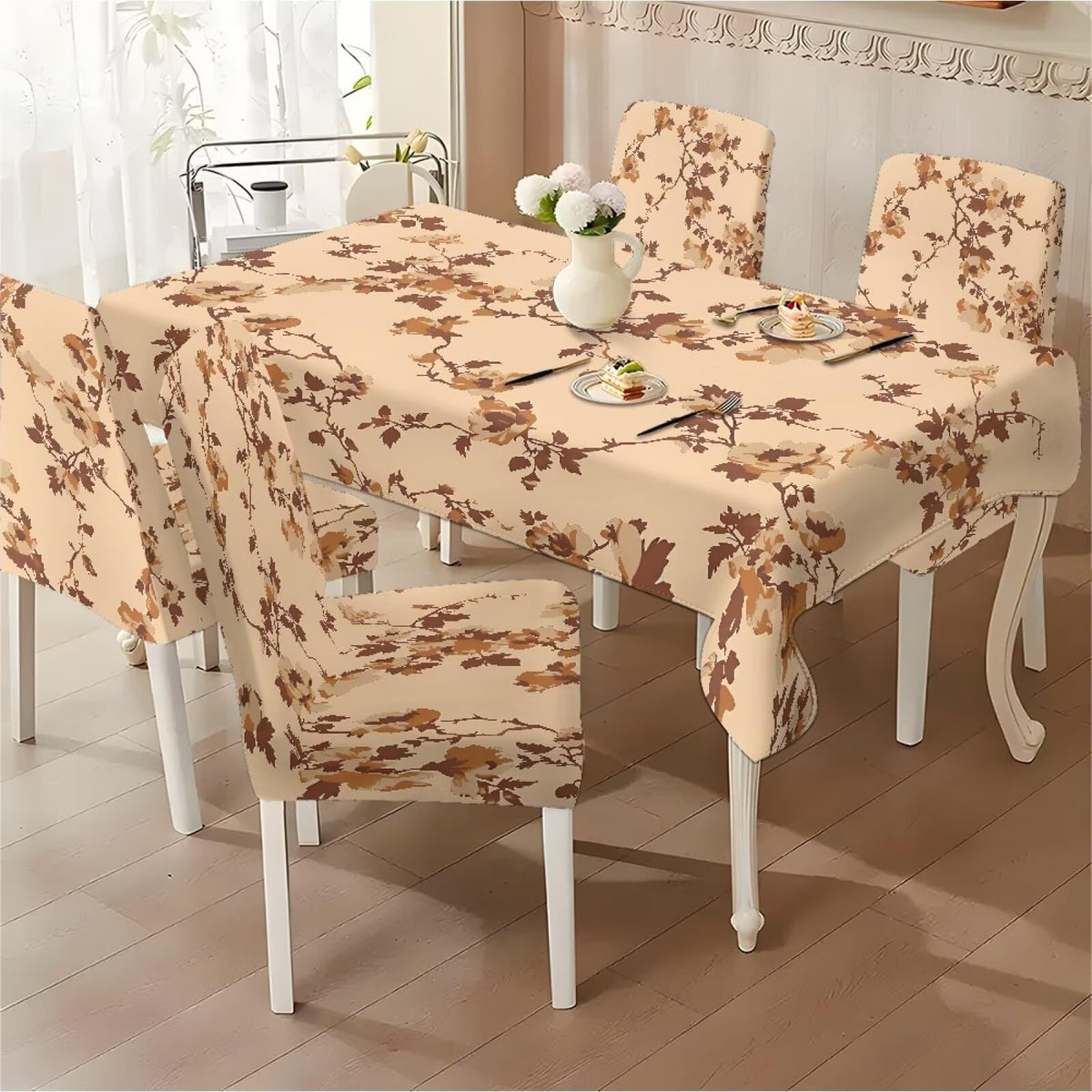 ZDCUSTOM St Patricks Day Table Cloth and Chair Cover Set of 4 Green Tablecloths Rectangular Festive Chair Covers for Dining Chairs St. Patrick’s Day Decoration