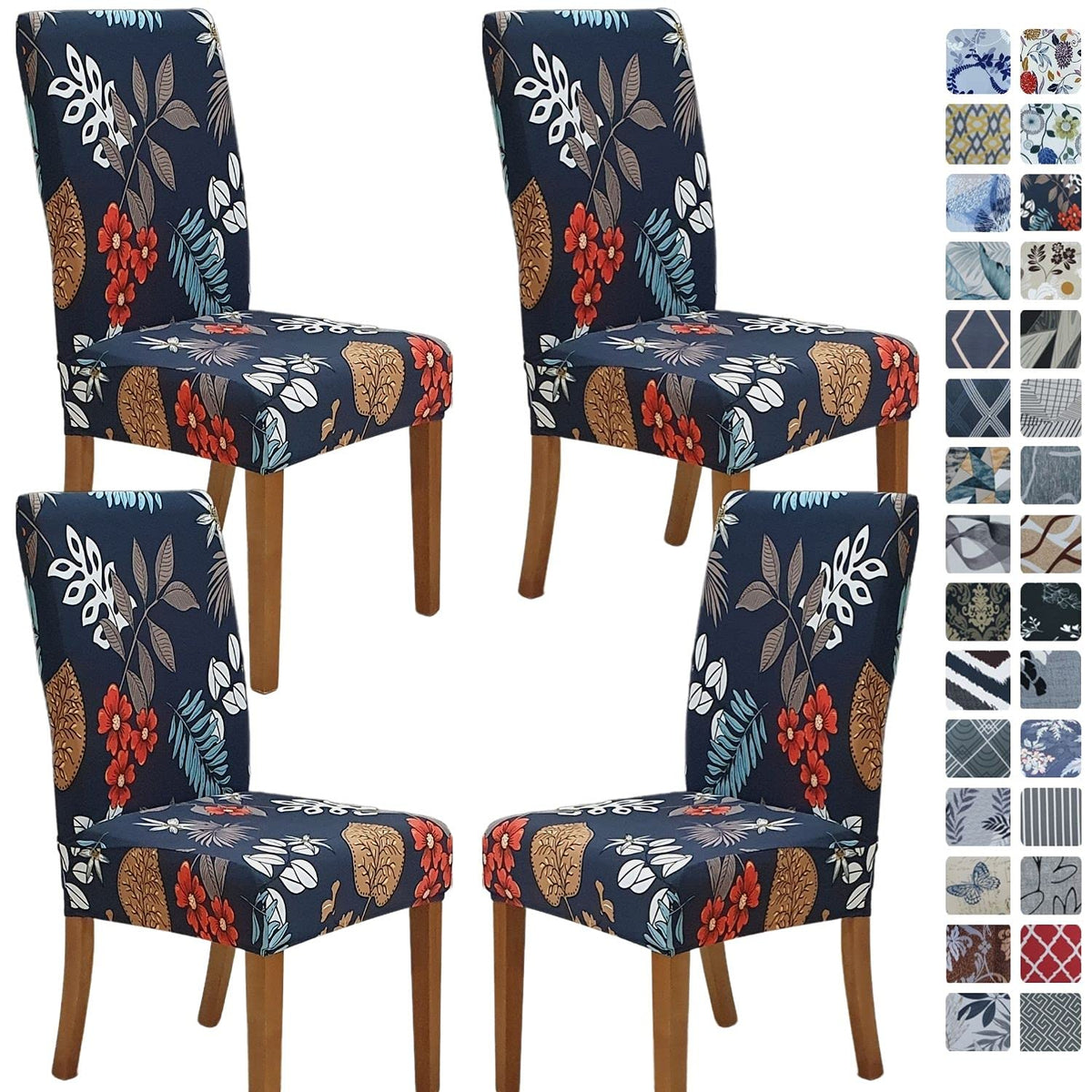 SPRINGRICO Chair Covers for Dining Room Set of 4, Stretch Dining Chair Cover, Washable Spandex Kitchen Parsons Chair Slipcovers, Removable Seat Protector for Home or Party (4 Pack, Lotus Gray)