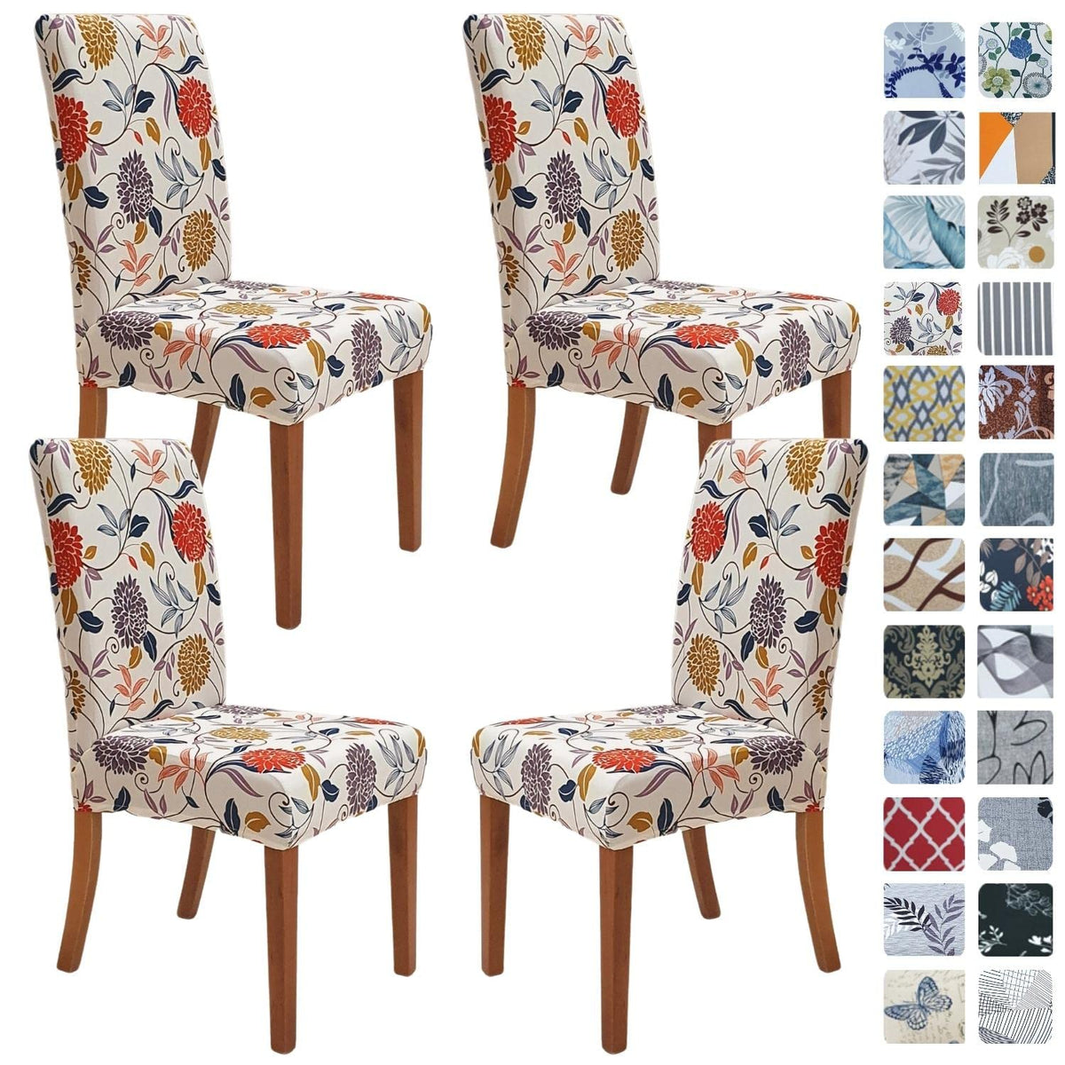 SPRINGRICO Chair Covers for Dining Room Set of 4, Stretch Dining Chair Cover, Washable Spandex Kitchen Parsons Chair Slipcovers, Removable Seat Protector for Home or Party (4 Pack, Lotus Gray)
