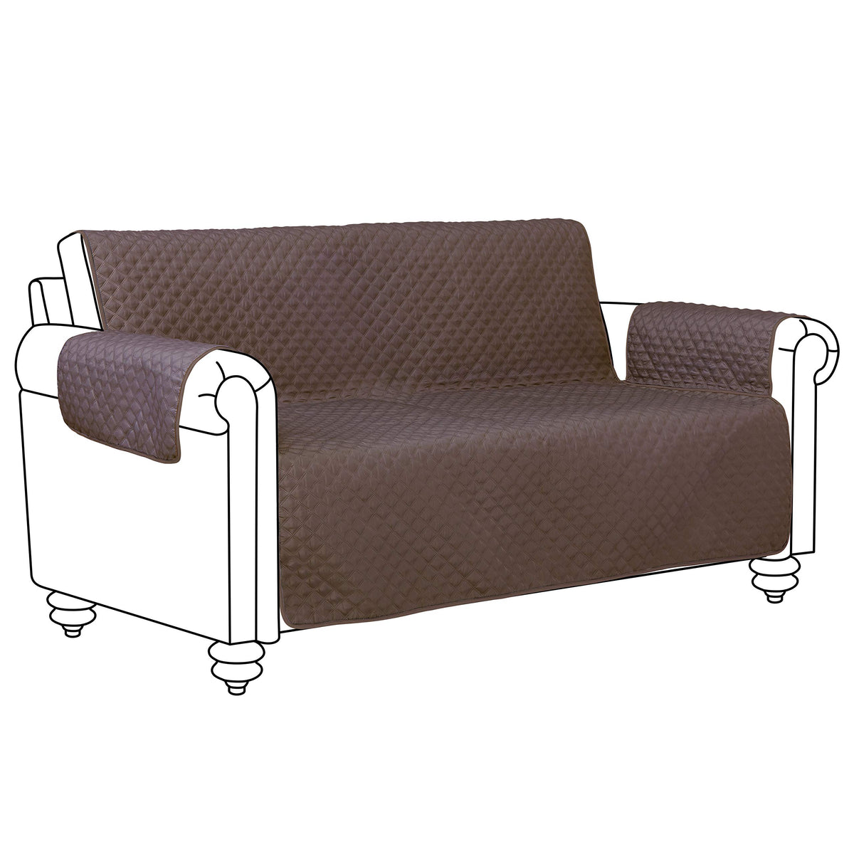 Classic Accessories Cover Bonanza Indoor Loveseat Slipcover, 54 x 21 x 25 inch, Black/Charcoal