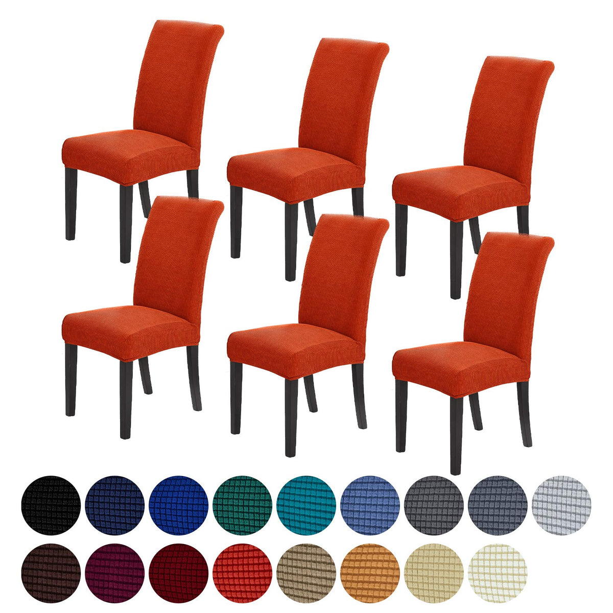 Stretch Chair Covers for Dining Room Set of 4, Removable Washable Dining Room Chair Covers, Dining Chair Slipcovers Seat Protector, Great for Home and Banquet Decor (Pureed Pumpkin, 4 Pack)