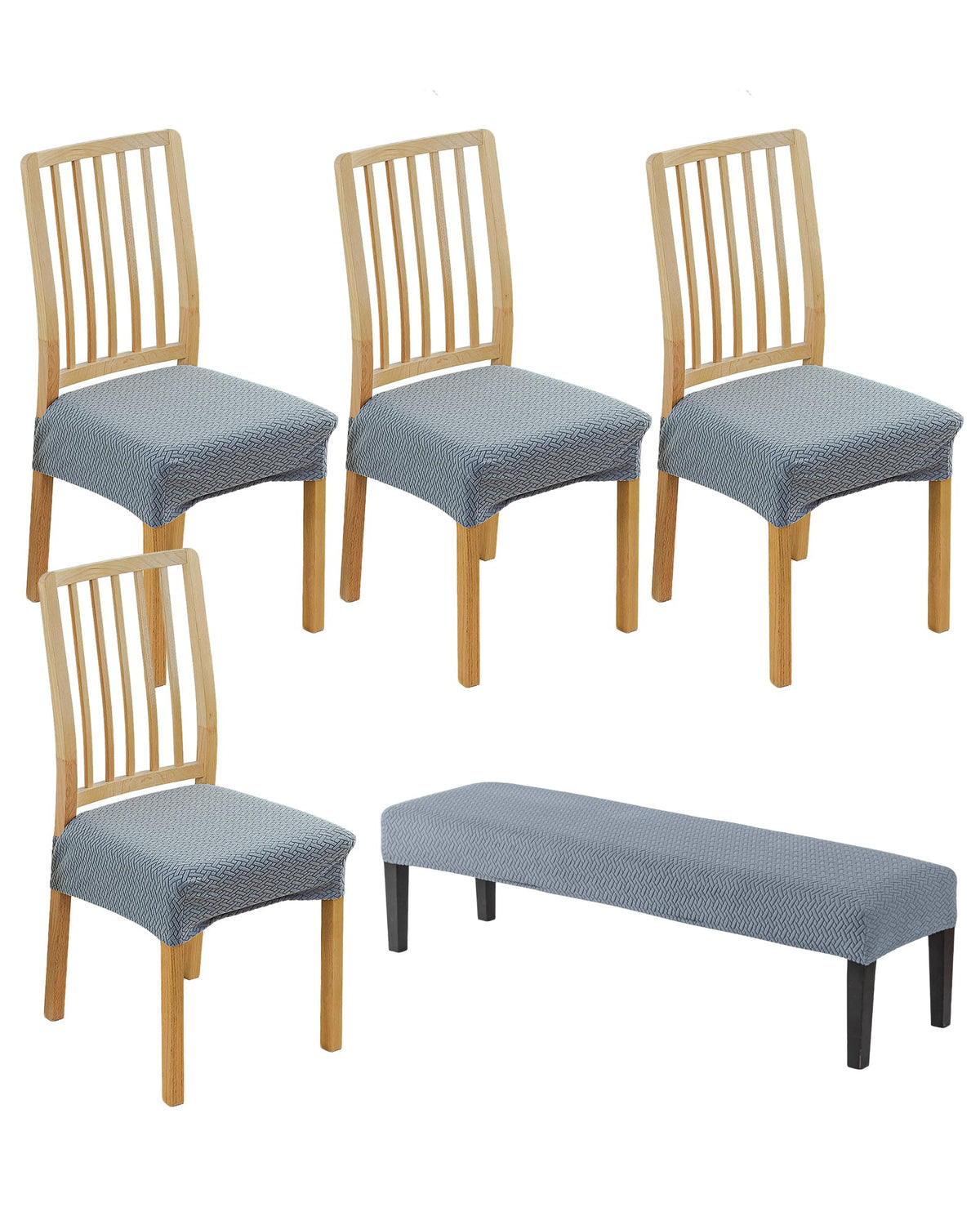 CRFATOP Dining Chair Seat Covers Set of 4 with Stretch Bench Slipcover,04