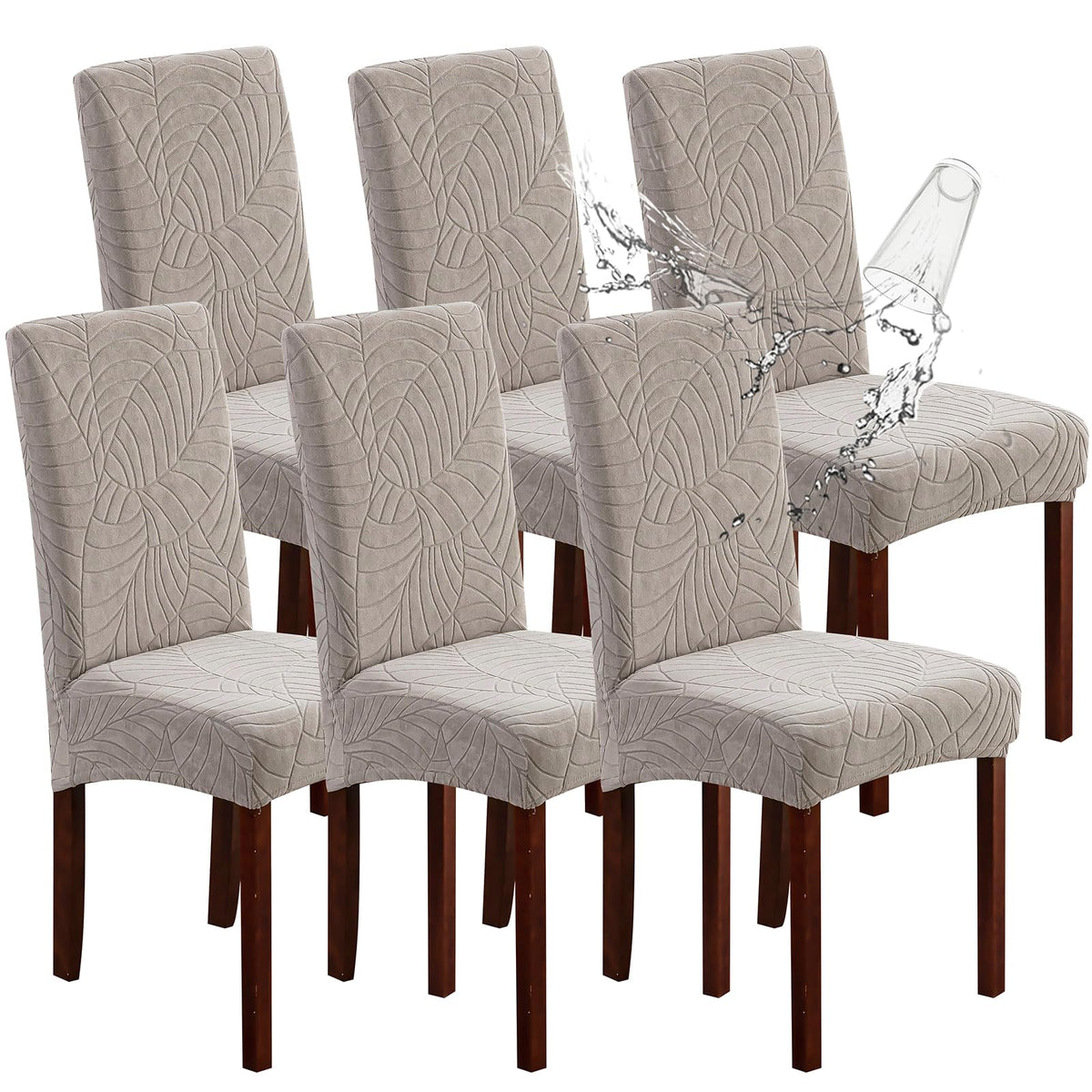 Genina Waterproof Dining Chair Covers Set of 4 Parsons Chair Slipcovers