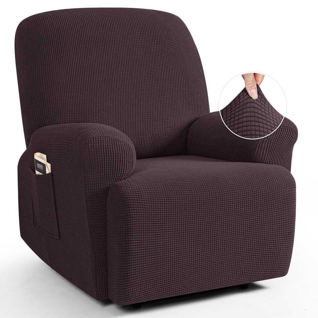TAOCOCO Stretch Loveseat Recliner Covers 6 Piece, Charcoal Grey