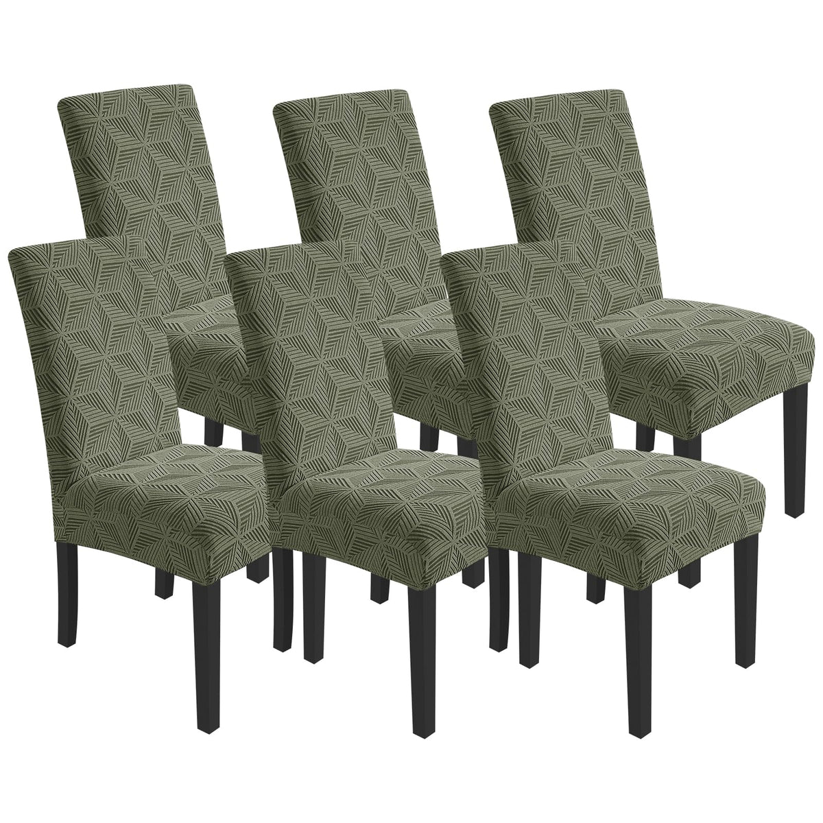 YEMYHOM 2 Packs Latest Checkered Dining Chair Slipcover Parsons Chair Furniture Protector Stretch Chair Covers for Dining Room, Restaurant, Kitchen, Party (Light Gray)