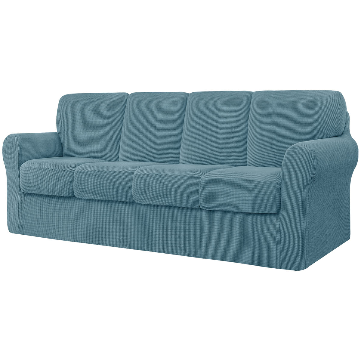 CHUN YI 5 Piece Stretch Couch Covers for Sofa, Loveseat, Khaki