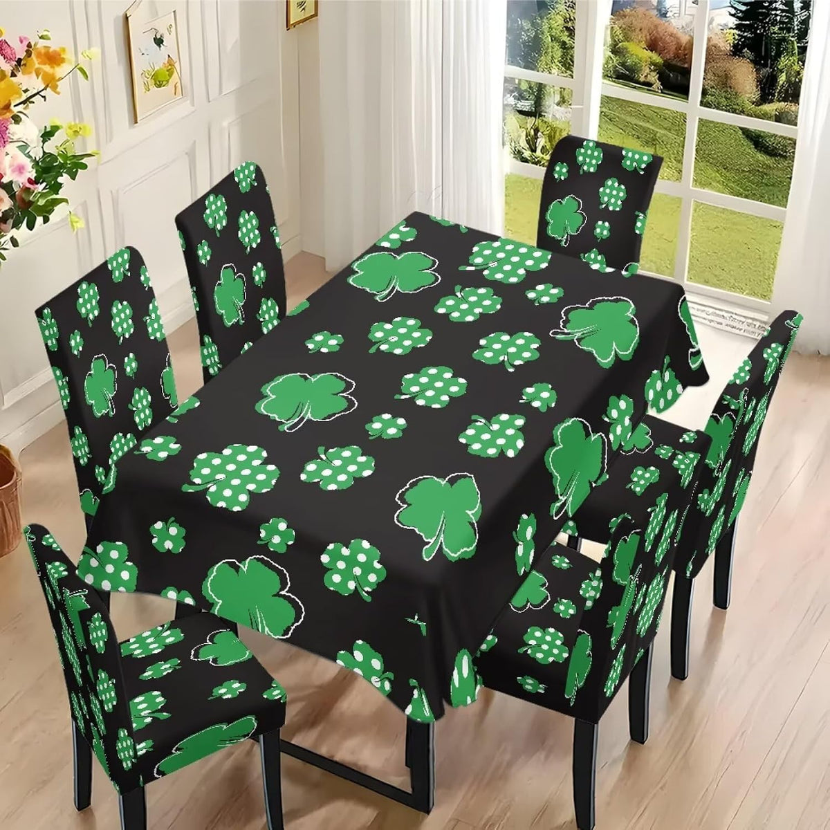 ZDCUSTOM Cozy Dining Chair Covers Tablecloths Rectangular & Table and Chair Covers for Parties Washable Sunflower Dining Room Decor Universal Fit