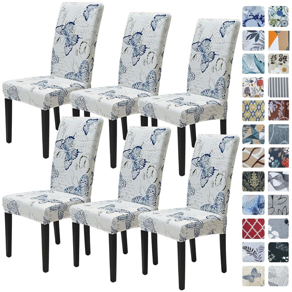 SPRINGRICO Chair Covers for Dining Room Set of 4, Stretch Dining Chair Cover, Washable Spandex Kitchen Parsons Chair Slipcovers, Removable Seat Protector for Home or Party (4 Pack, Lotus Gray)