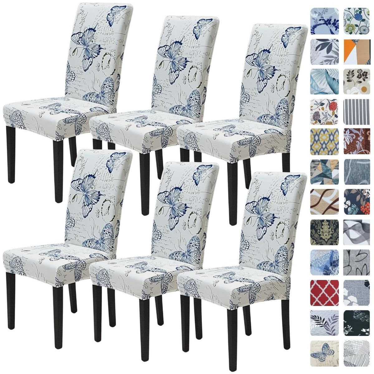 SPRINGRICO Chair Covers for Dining Room Set of 4, Stretch Dining Chair Cover, Washable Spandex Kitchen Parsons Chair Slipcovers, Removable Seat Protector for Home or Party (4 Pack, Lotus Gray)