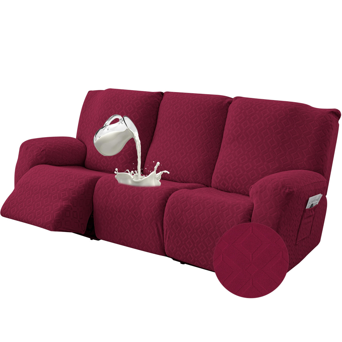 Genina Waterproof Recliner Loveseat Cover,2 Seat Couch Cover,Chocolate