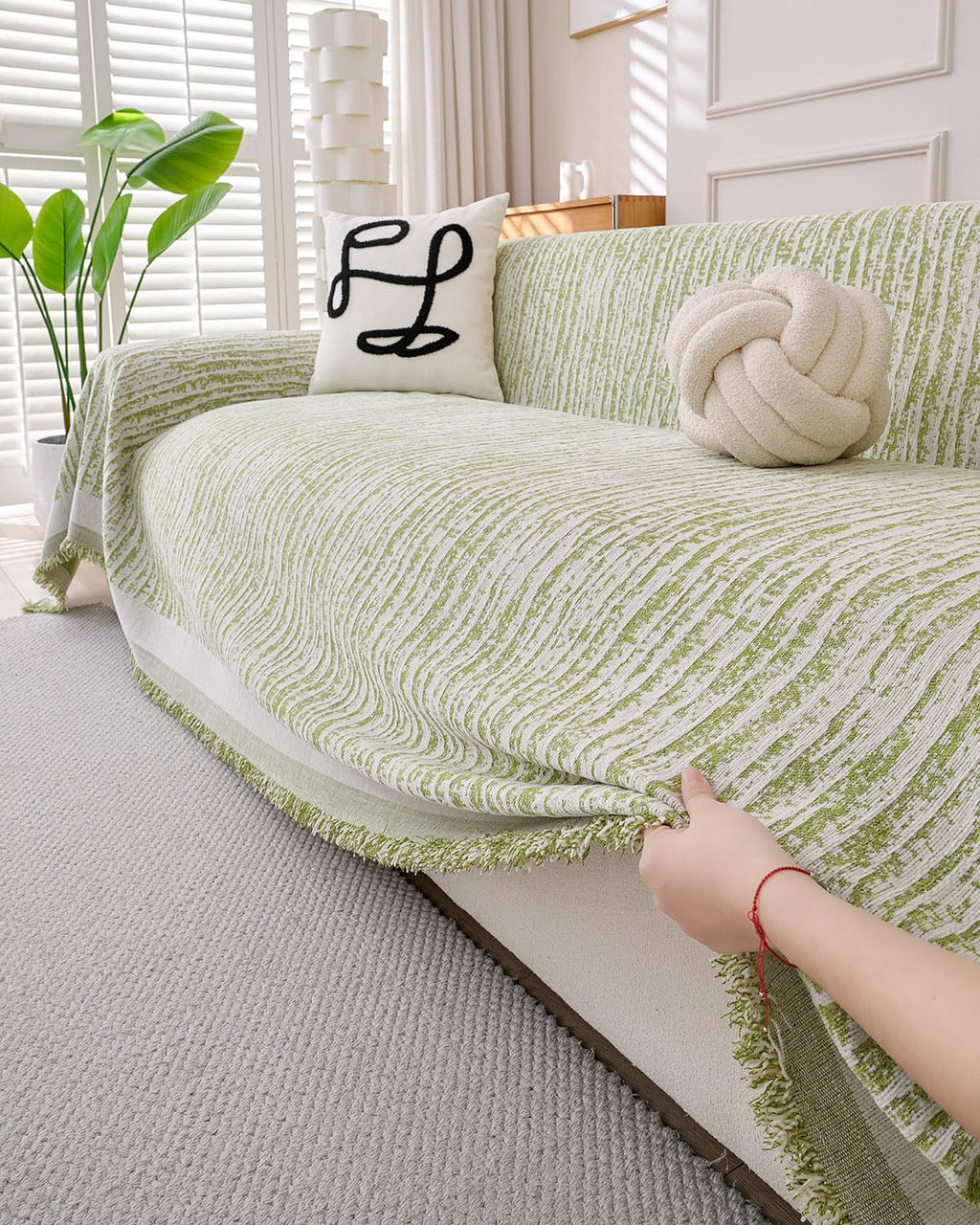 Erke Loveseat Cover Sheet Blanket, Machine Washable Non Slip Chenille Cushion Slipcover for Pets, 2-Seater Love seat Sofa Bed Chair Slip Covers Furniture Decor Protector